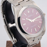 Rolex Oyster Perpetual 39 Steel Red Grape Dial 114300